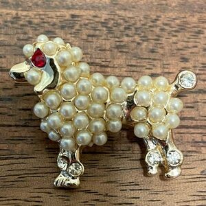 Vintage Poodle Dog Pin Brooch